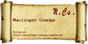 Maczinger Csenge névjegykártya